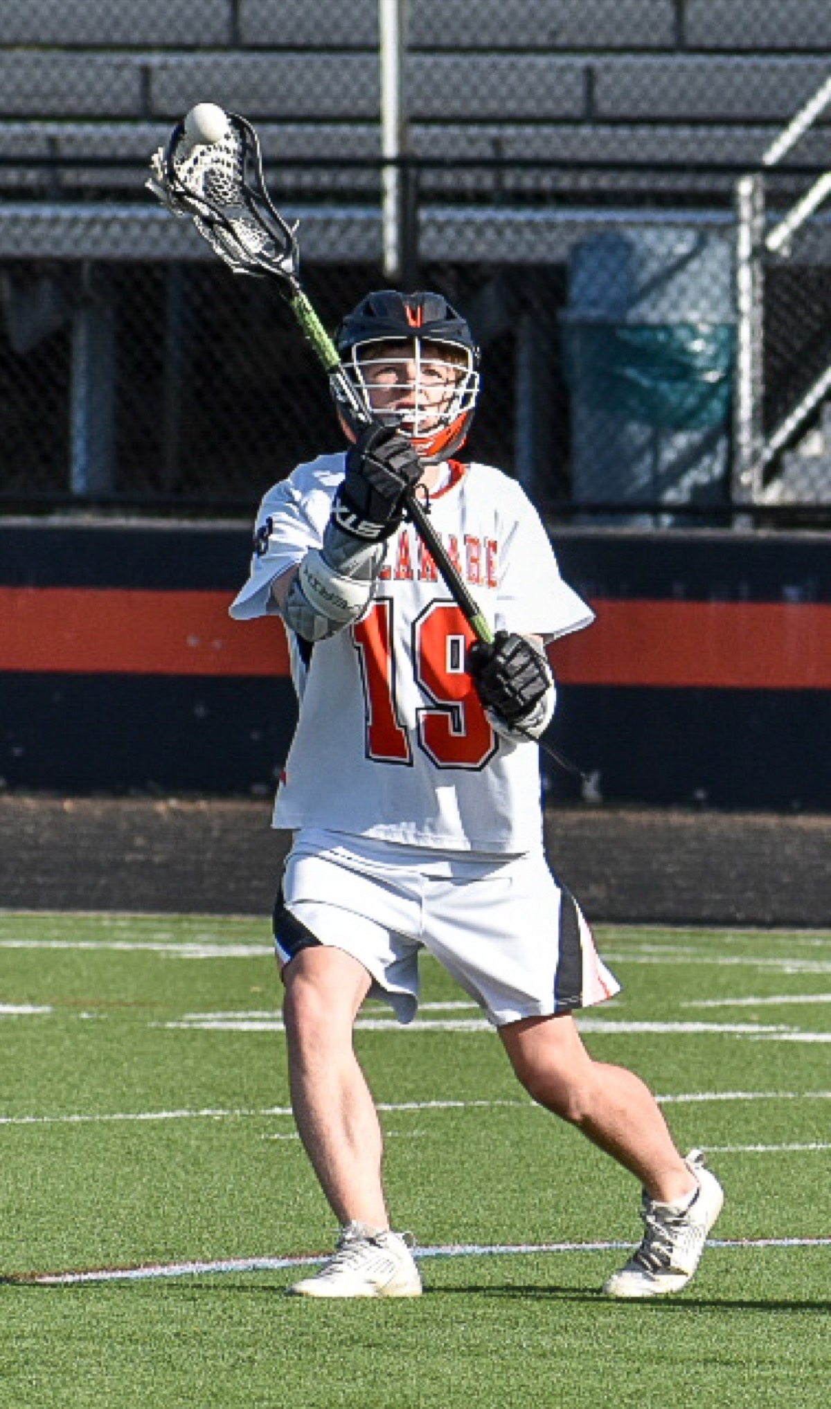 Young athlete in action during youth sports game