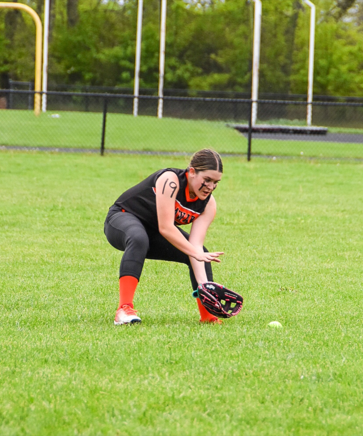 Young athlete in action during youth sports game