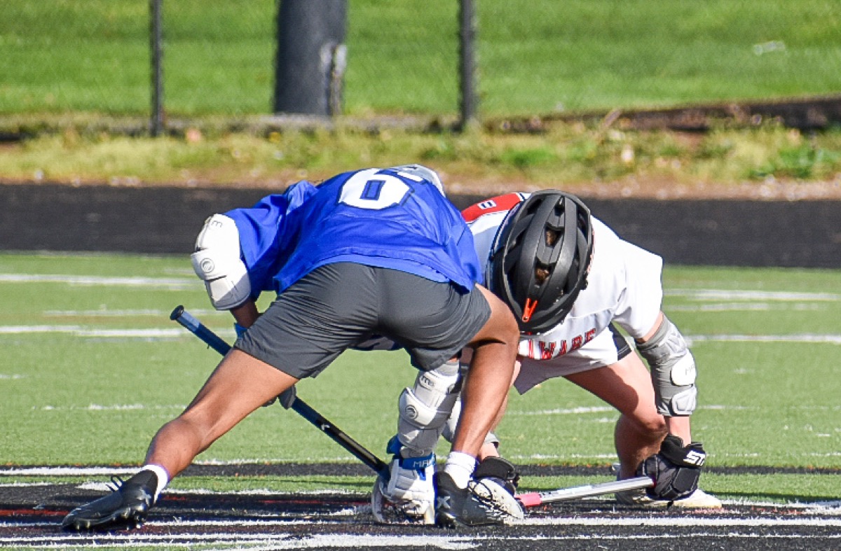 Young athlete in action during youth sports game