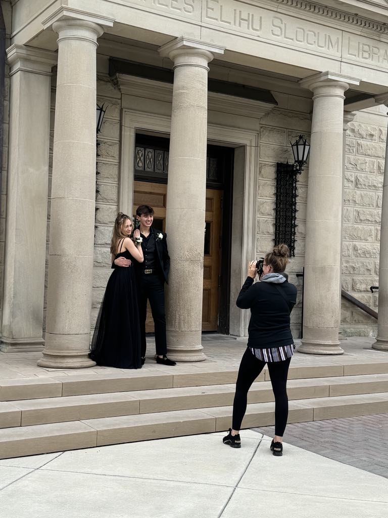 Photographer Betsy at work during professional photo session