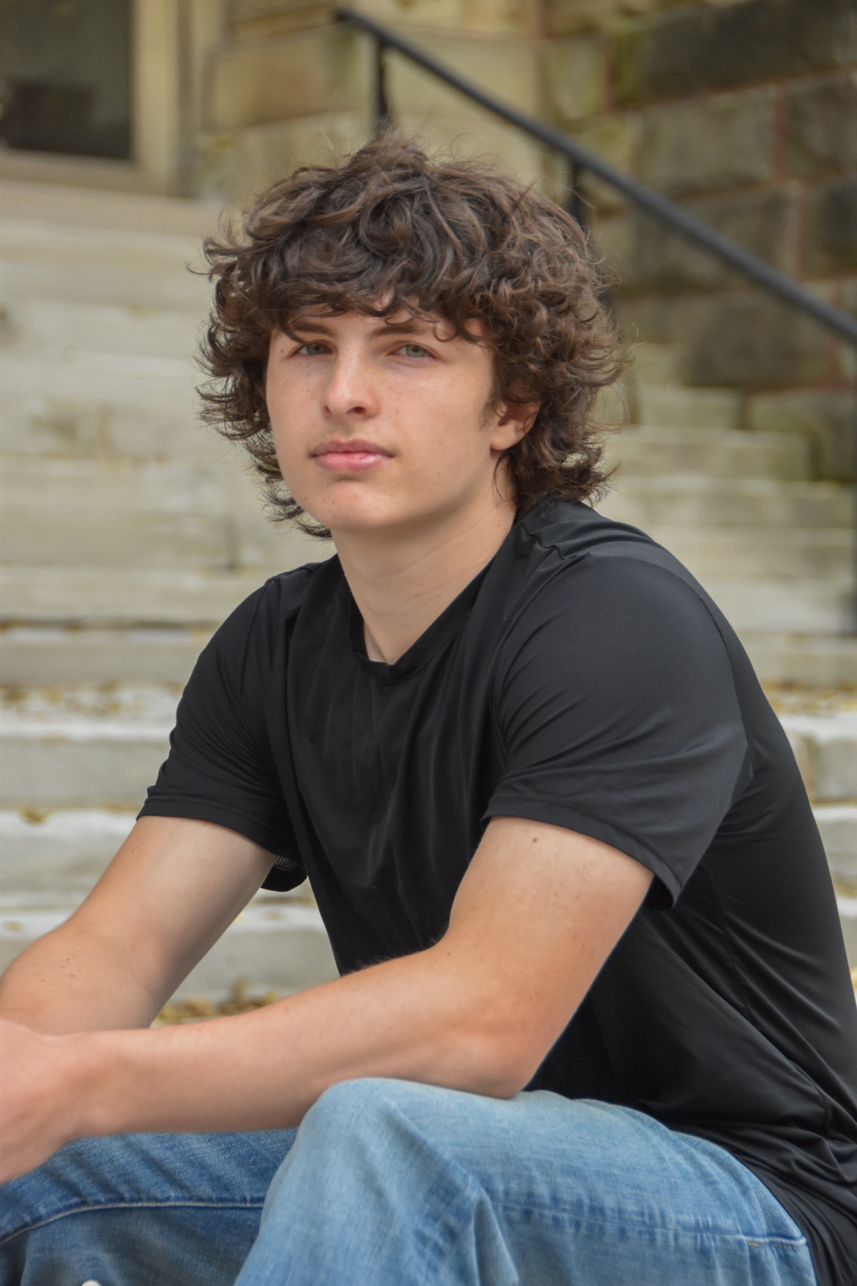 Young athlete in action during youth sports game